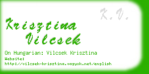 krisztina vilcsek business card